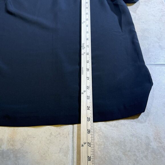 MK Black Short Sleeve Top Blouse Women’s Size 4 Michael Kors Solid Black Keyhole - Picture 3 of 5